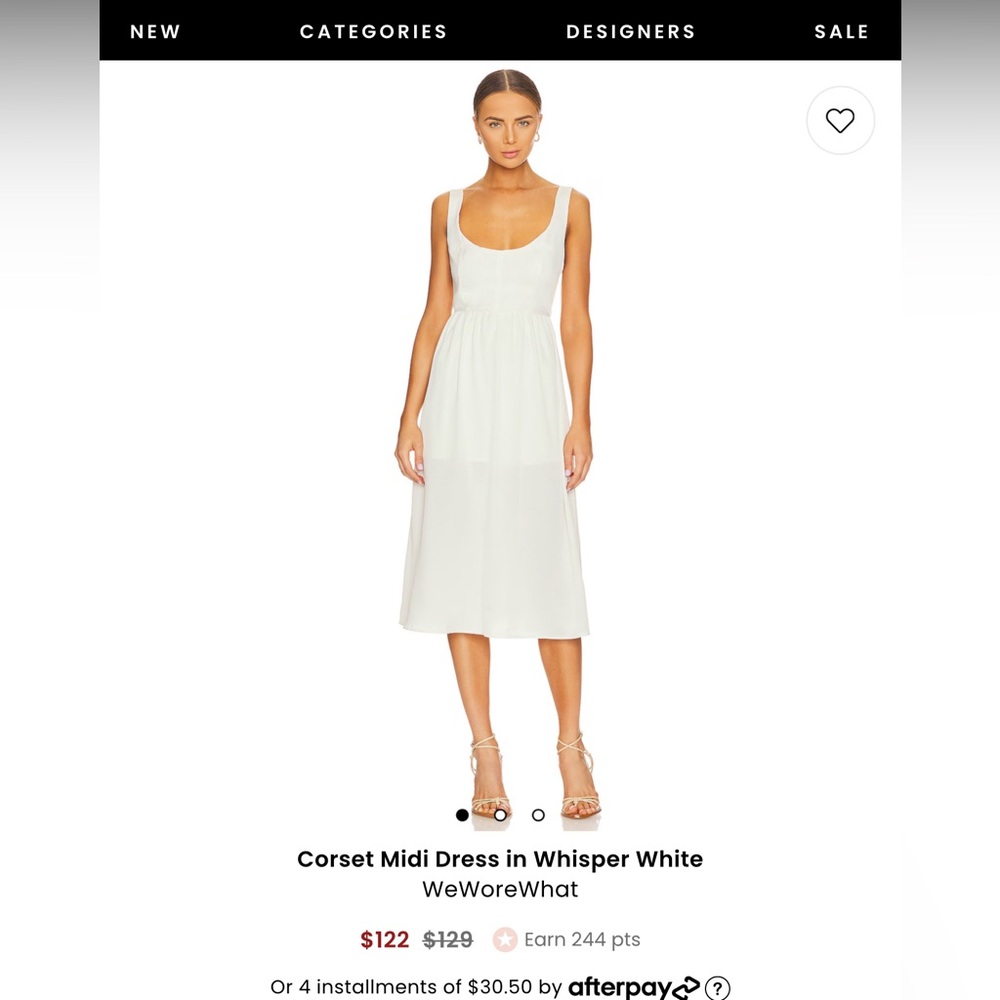 WEWOREWHAT Corset Midi Dress in Whisper White
